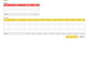 Monthly Freelance Expenses Log