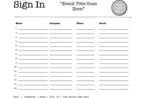 Landscape 15-Person Sign-In Sheet