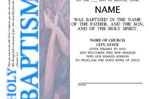 Landscape Baptism Certificate
