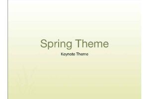 Yellow Spring Accents Keynote Theme