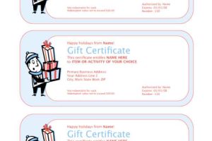 3-Up Holiday Gift Certificate