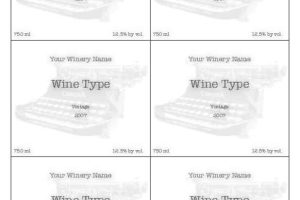 6-Up Wine Label Typewriter