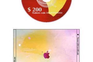 iTunes Gift Certificate for CD Case
