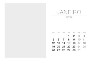 2009 Monthly Calendar Set with Left-Hand Photo