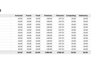 Monthly Log of Freelancing Expenses by Date