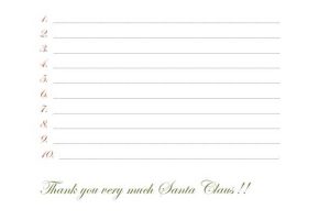 Christmas Wish list for Santa with Candy Cane Header