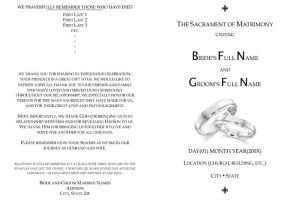 Dual-Sided Folded Wedding Program