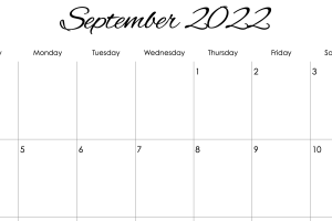 Calligraphy 2022-2023 Vertical Monthly Calendar Template