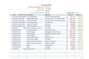 Personal Finance with Checking Log