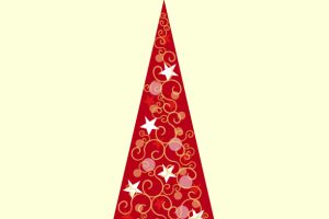 Elegant Red and Yellow Tree Holiday Card