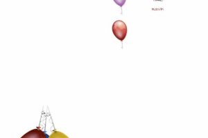 Folded Party Invitation with Balloons