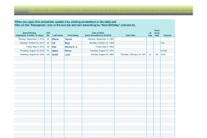 Birthday and Special Event Tracker