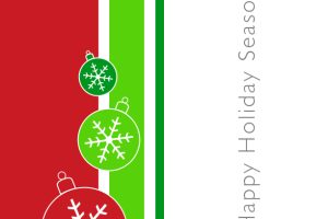 Green and Red Holiday Ornaments Card