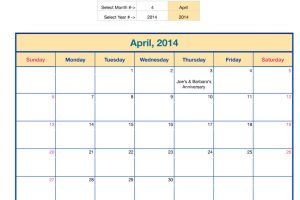 Monthly Perpetual Calendar