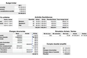 Simple Business Budget Worksheet (French)