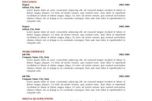Black and Red Single-Page Resume