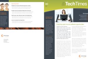 Bifold Business Brochure with Blue and Orange Accents