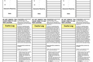 3-Up Mini Geocache Log with Instructions