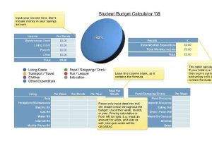 Student Budget Worksheet