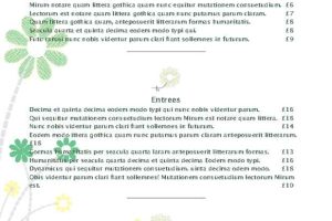 Green Daisy Accent Menu