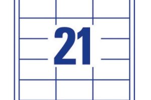 21-Up Blank Address Labels (Label J8160/J8165 Template)