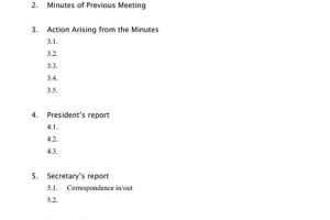 Meeting Agenda for Clubs and Organizations